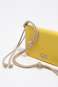 Small yellow leather flap purse