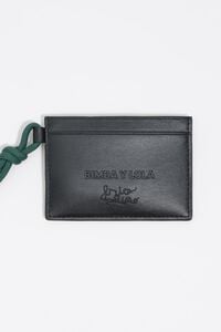 Tarjetero Fr&iacute;o Peludo piel negro