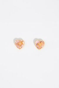 Pendientes coraz&oacute;n cristal rosa