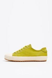 Lime canvas vulcanized sneaker