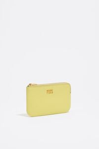 Small acid yellow leather coin purse