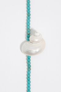 Necklace with natural seashell and turquoise stones