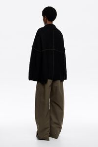 Black cardigan with metal hooks