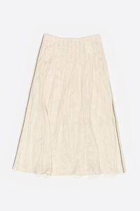Vanilla pleated A-line midi skirt