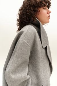 Abrigo corto doble faz gris claro