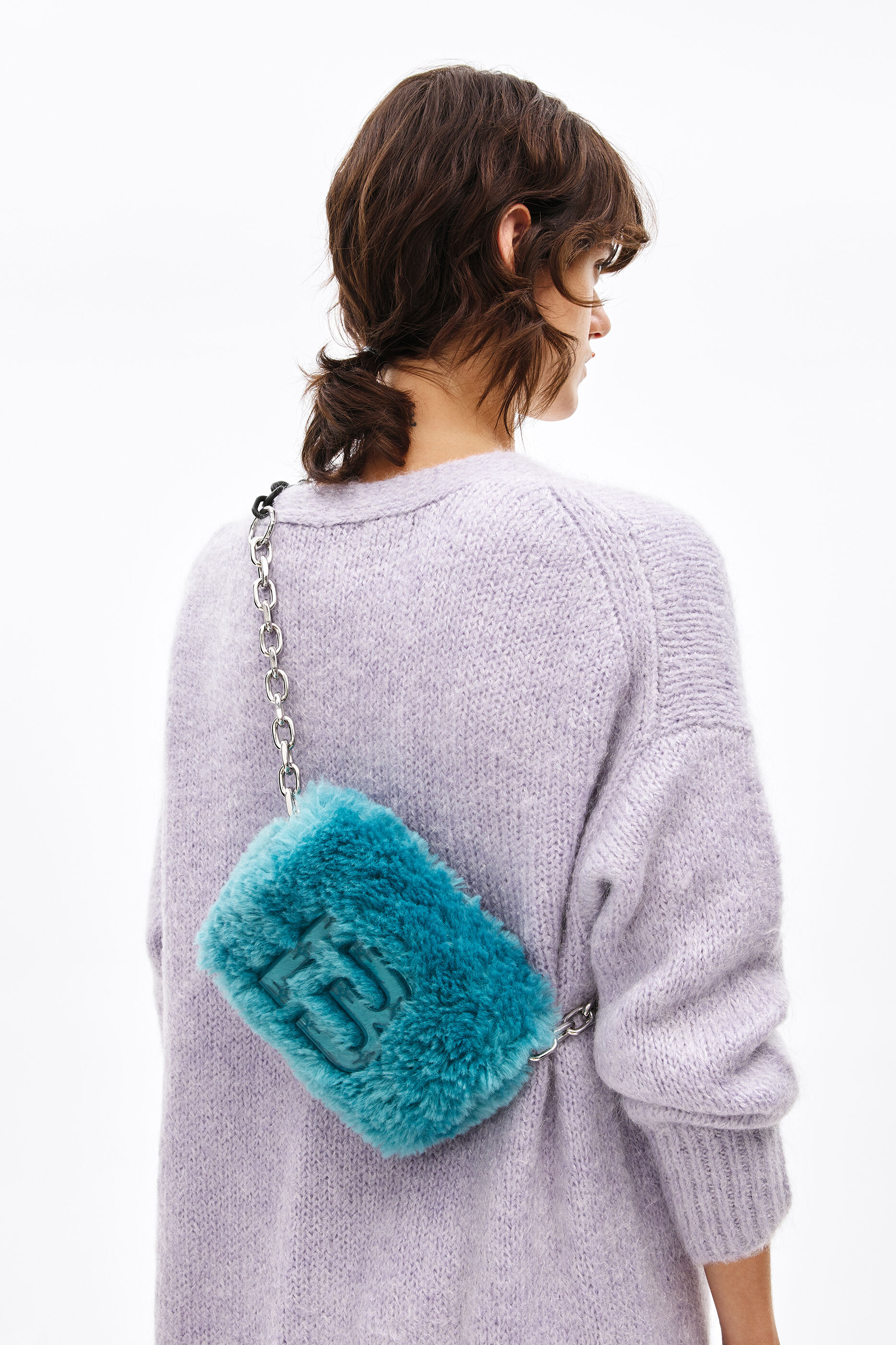 Bolso bandolera S pelo azul