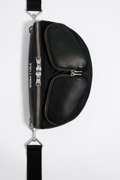 S black leather Pocket bumbag