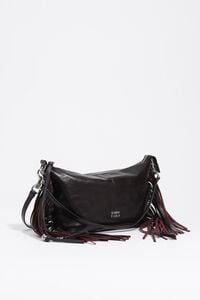 Bolso Madrid mediano piel flecos burdeos