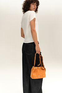 Bolso snaps mediano serraje &aacute;mbar