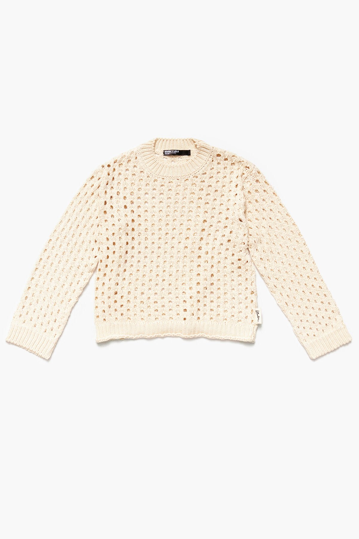 Ecru open-knit sweater