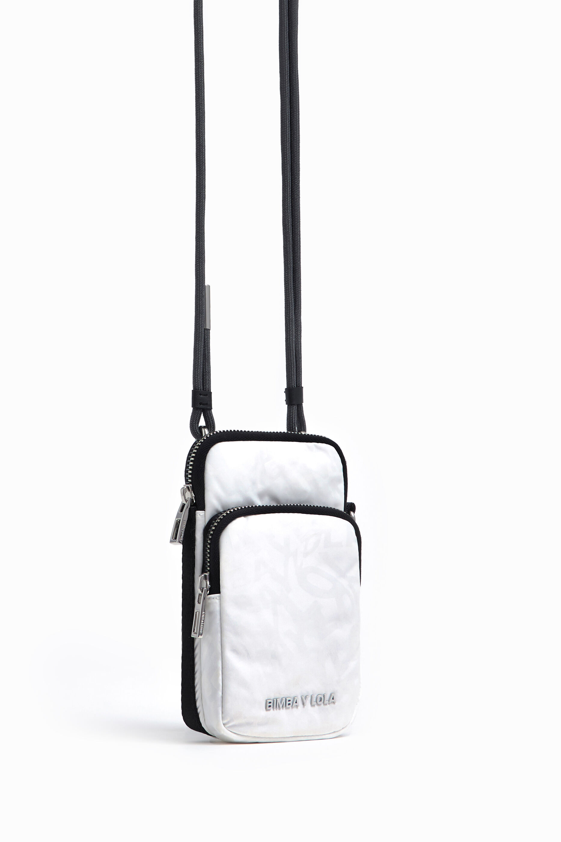 White nylon Logo-Distorb mini bag