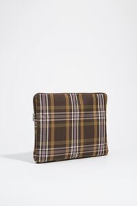 Hunter green tartan jacquard laptop sleeve