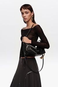 Bolso Trapecio mediano piel negro
