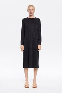 Flowing dress anthracite glitter