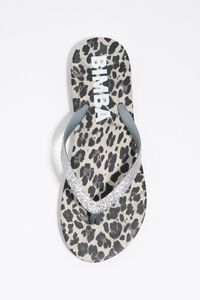 Chinelo flip flop Leopard cinzento