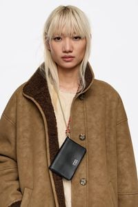 Black leather flap purse