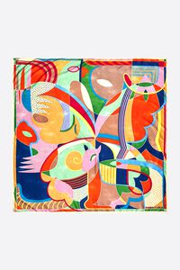 Pa&ntilde;uelo formas geom&eacute;tricas naranja