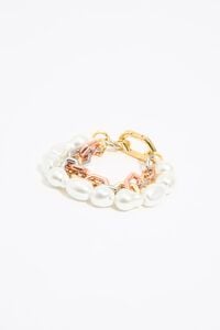 Pulsera doble cadena y perlas