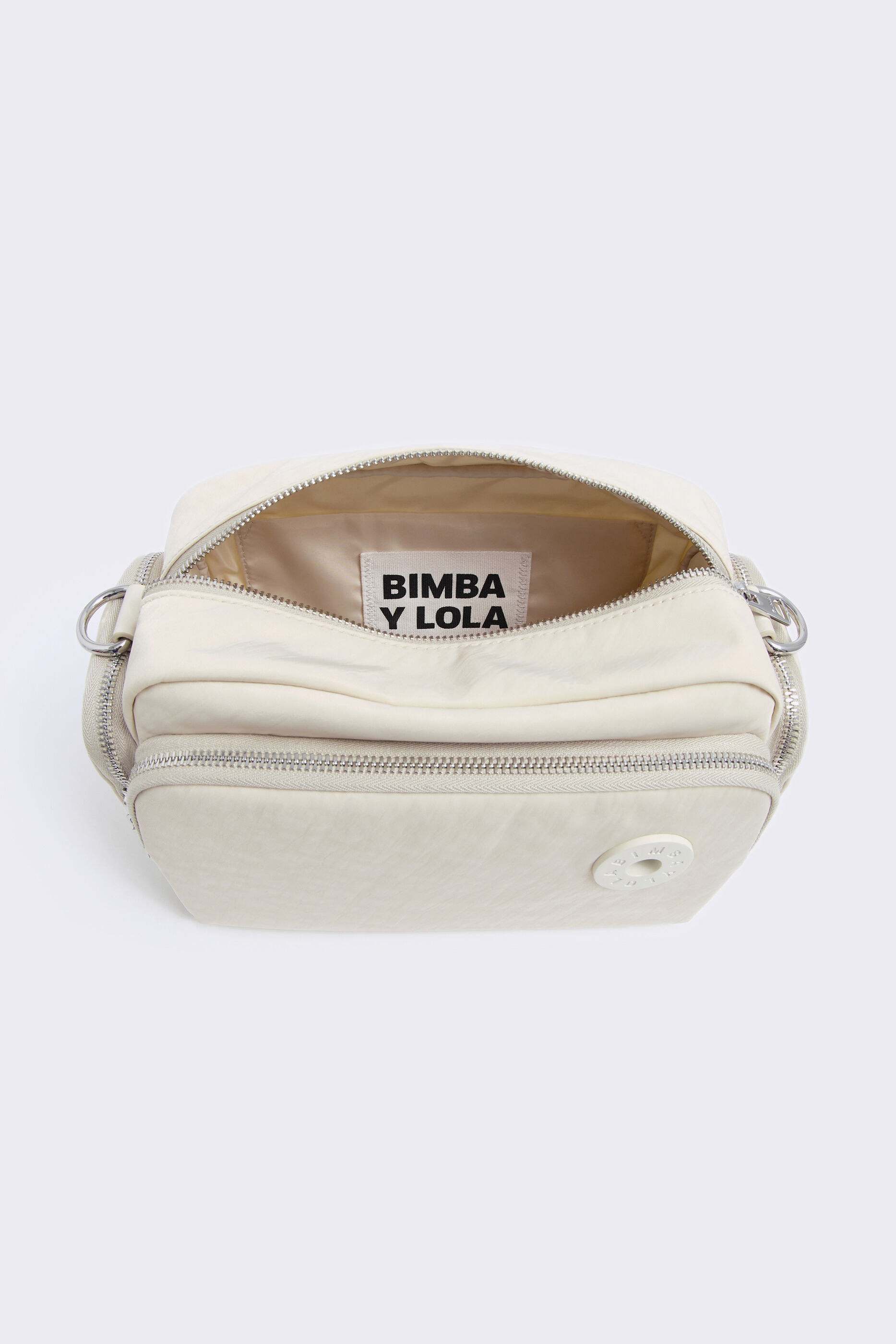 Bolso bandolera M nylon hueso