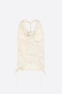 Top fluido espalda trenzada gris claro