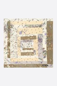 Cream romantic flowers patchwork scarf