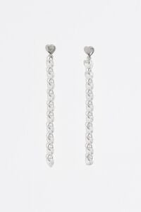 Silver-tone crystals heart earrings
