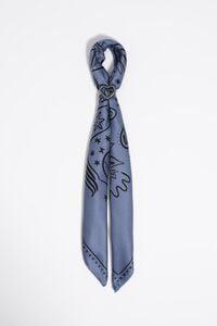 Blue esoteric scarf bag charm