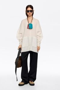 Long ivory mohair cardigan