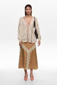 Toffee lace A-line skirt