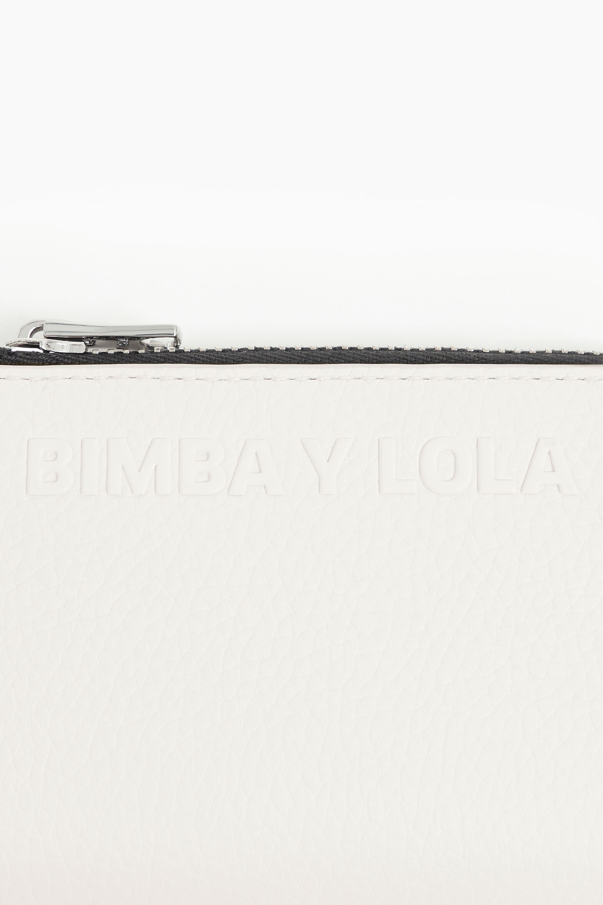Monedero rectangular piel blanco