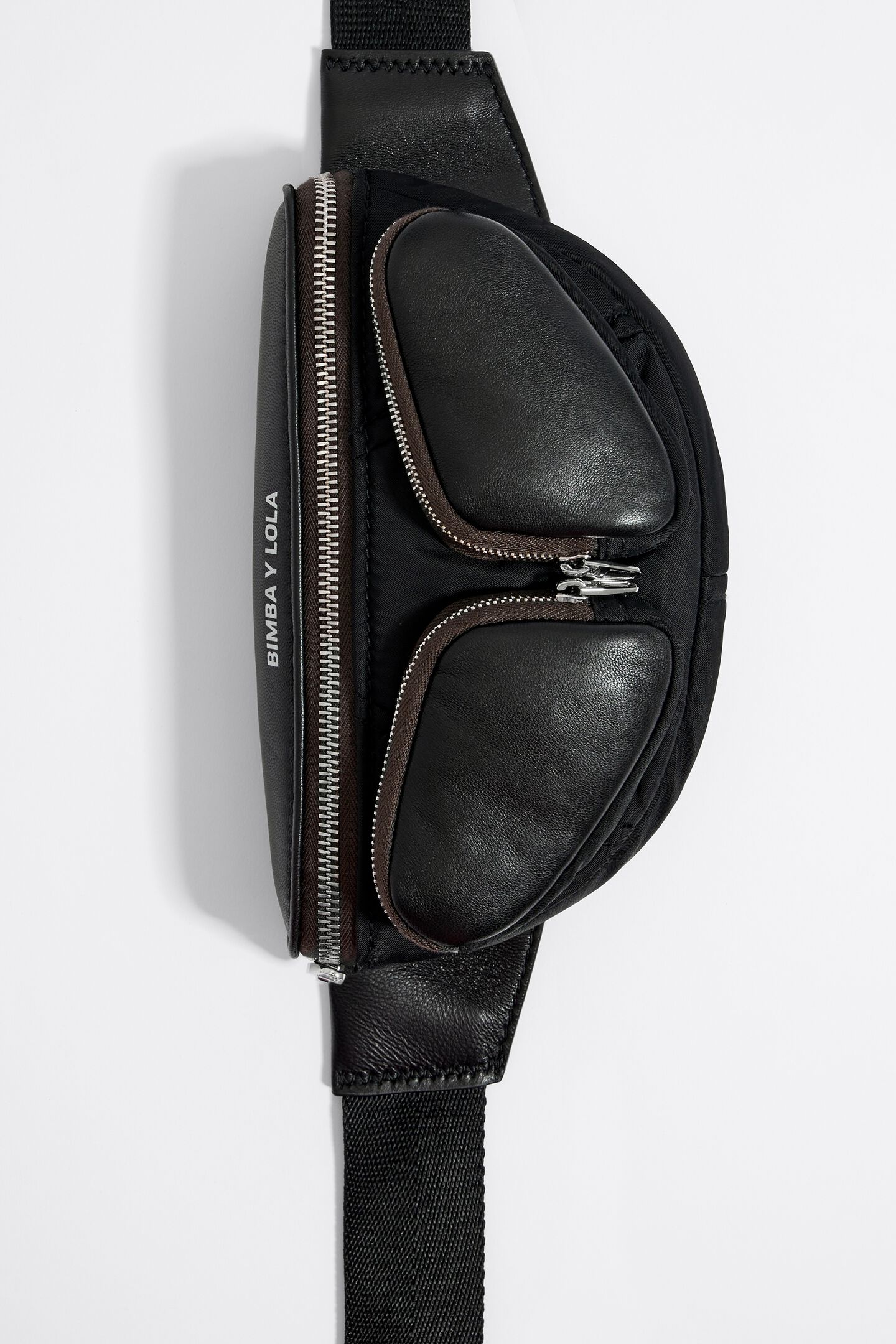 XS black leather Pocket bumbag