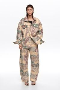 Cazadora ovesize denim Lace marfil