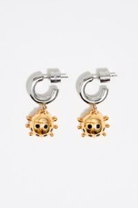 Pendientes aro mariquita bicolor