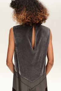 Vestido bimateria gris
