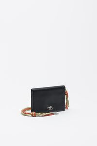 Black leather flap purse