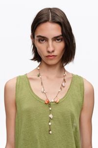 Halskette Fische und Schnecken Keramik gealtertes Gold