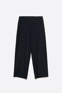 Pantal&oacute;n maxicintura tobillero rayas azul marino