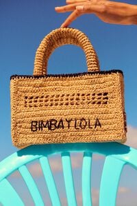 Natural raffia plaited mini bag