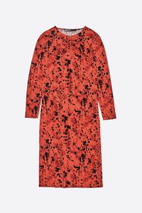 Vestido escote fruncido Lynx marr&oacute;n