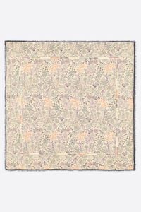 Floral contours shawl with logo frame