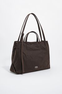Large dark brown coated shopper bag