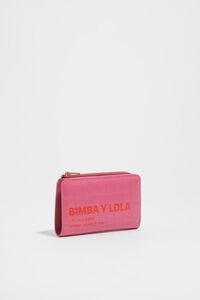 Dark pink embossed crocodile compact purse