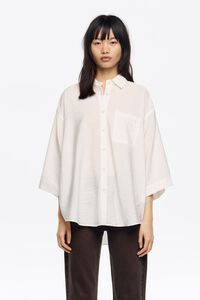 Camisa manga 3/4 marfil