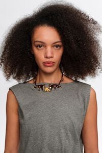 Gold monkeys and bananas necklace