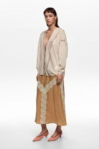 Toffee lace A-line skirt