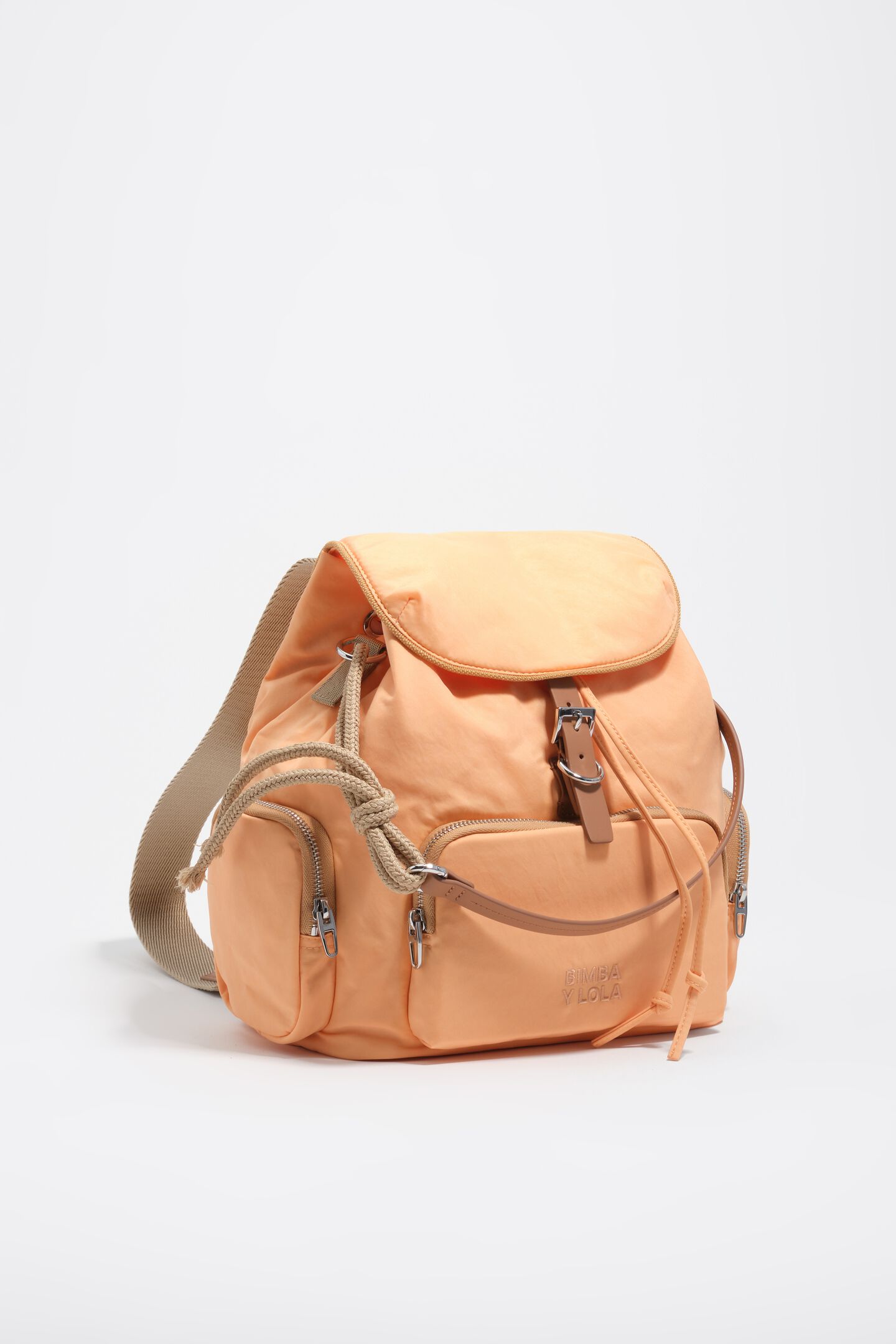 bimba y lola mini backpack Nylon Pocket 25 x 30 x 15 Orange sorbet nylon Pocket backpack