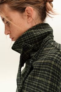 Khaki double-face midi coat