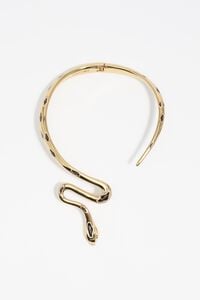 Rigid gold snake necklace