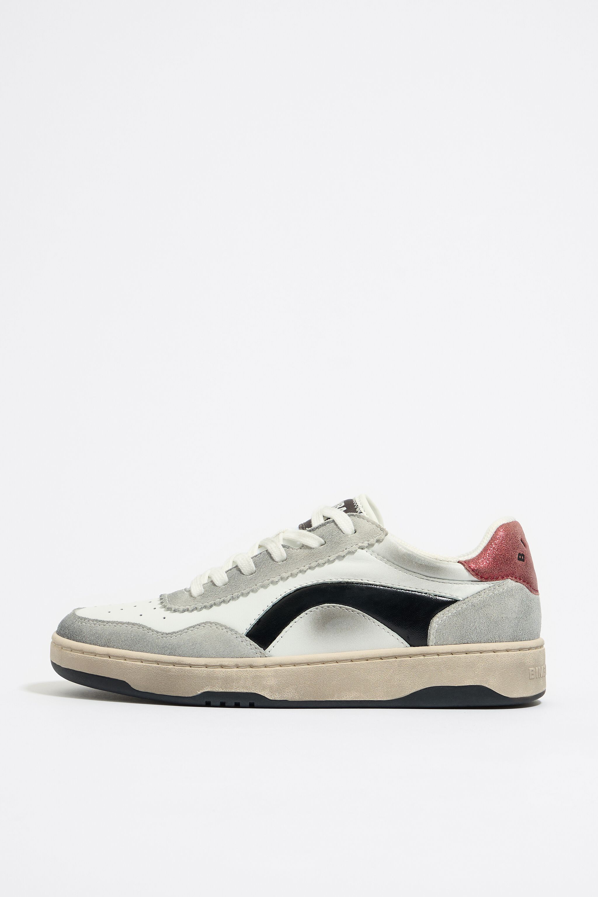 White leather cupsole sneaker