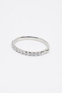 Silver crystals rigid bracelet